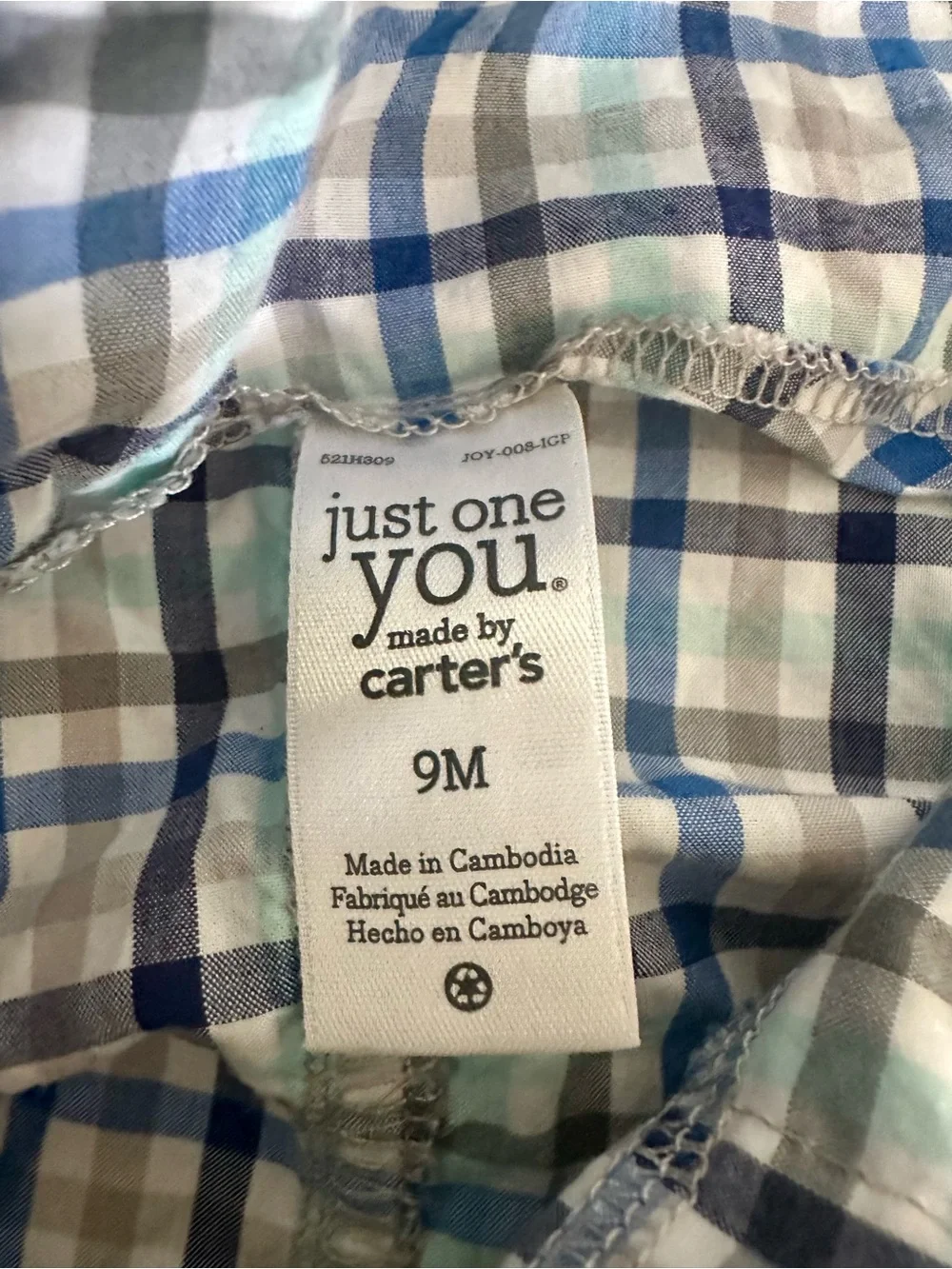 🦋 Carter’s Blue Plaid Shorts Overalls